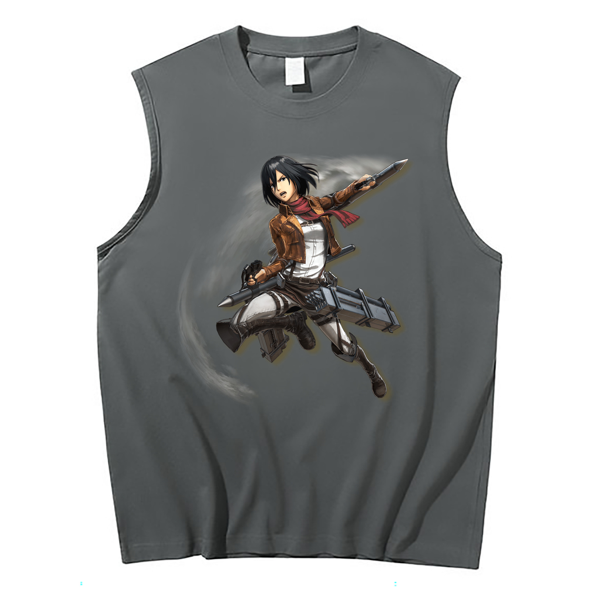 （画像用） 進撃の巨人 ミカサ·アッカーマン Attack on Titan Mikasa Ackerman コットン100％タンクトップ（フロントプリント）
